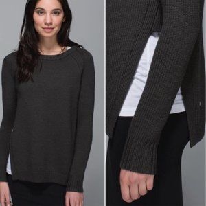 Lululemon Yin To You Knit Sweater Black Side Slits